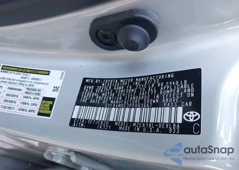 2023 Toyota Corolla Le z USA, uszkodzony, nr VIN 5YFB4MDE3PP063667